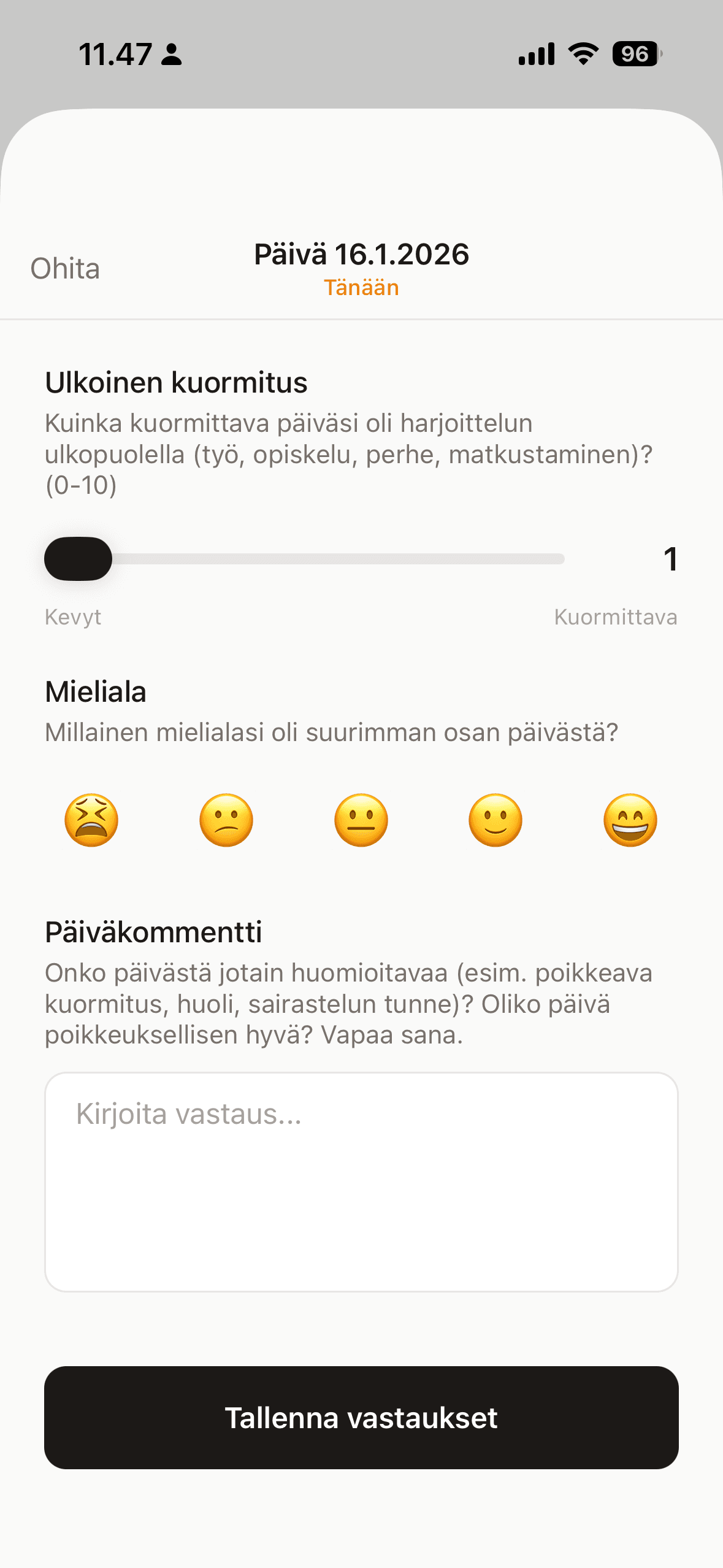Kirjaa päivän olo
